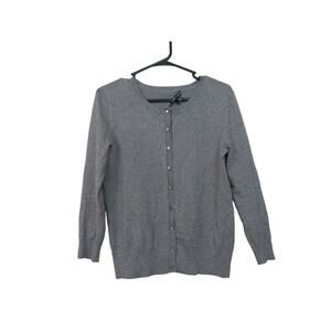 Cable & Gauge Gray Knit‎ Cardigan Sweater Womens sz S Coastal Minimalist Neutral